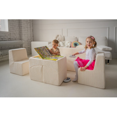 Soft Foam Furniture Set: 2xChair+Sofa+Coach for Kids, Children,Comfy, Relax,Play, corduroy fabric Soft Foam Furniture Set: 2xChair+Sofa+Coach for Kids, Children,Comfy, Relax,Play, corduroy fabric